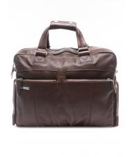 PIQUADRO CAMPIONARIO - JAZZ Leather briefcase, 13 "pc holder MORO - Work Briefcases - 1