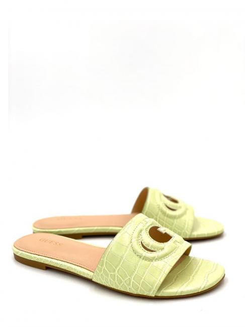GUESS TASHIA 2 Coconut print slippers lime - Women’s shoes