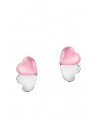 MORELLATO CUORE Silver earrings with cat eye pink / white - Earrings - 1