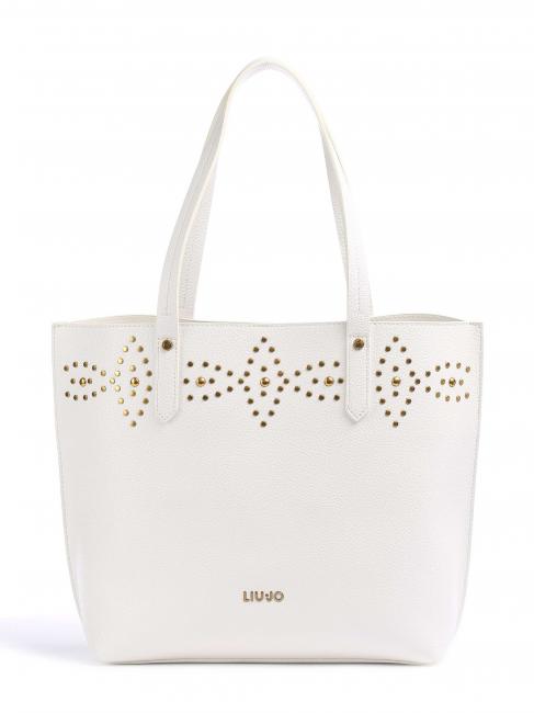 LIUJO Shopping bag con borchiette  off white - Women’s Bags