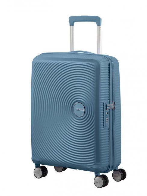 AMERICAN TOURISTER Trolley SOINDBOX line, hand baggage, expandable stone blue - Hand luggage