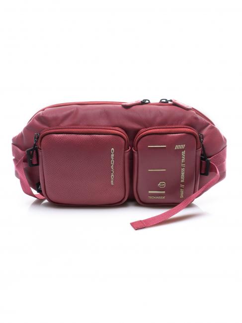 PIQUADRO KYOTO Leather belt bag bordeaux - Hip pouches