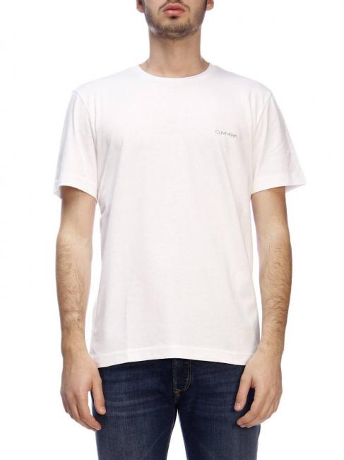 CALVIN KLEIN CHEST LOGO Cotton T-shirt stony beige - T-shirt
