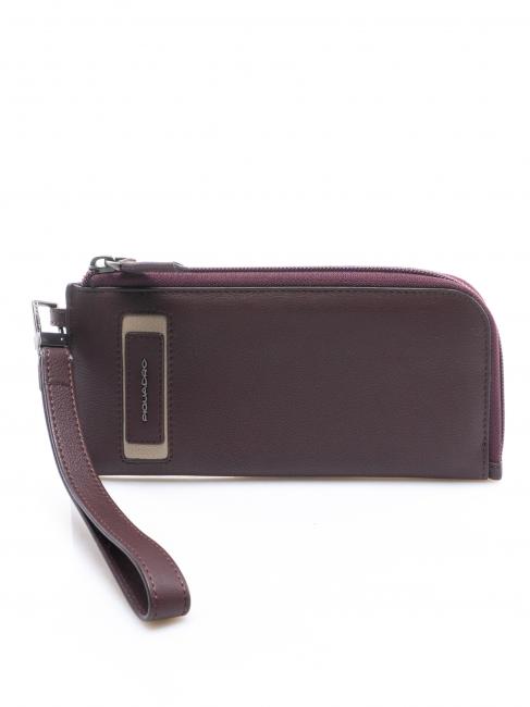 PIQUADRO DIONISIO Mobile phone case in leather bordeaux - Tablet holder& Organizer