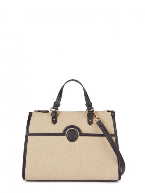 TRUSSARDI HYDRANGEA Handbag, with shoulder strap leather brown / string - Women’s Bags