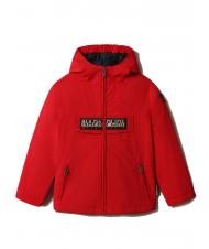 Napapijri K Rainforest Op Giacca Jacket With Zip And Hood Red Tango Buy At Outlet Prices