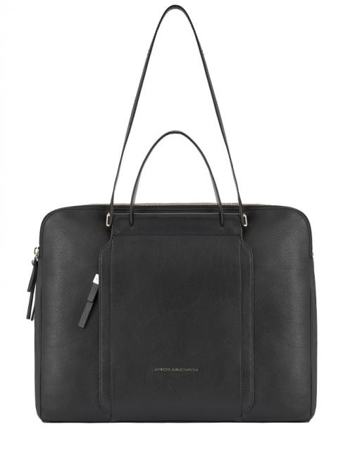 PIQUADRO CIRCLE 15 "laptop briefcase, in leather Black - Work Briefcases