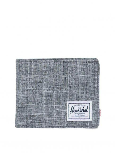 HERSCHEL ROY COIN ROY COIN Wallet in polyurethane RAVEN CROSSHATCH - Men’s Wallets
