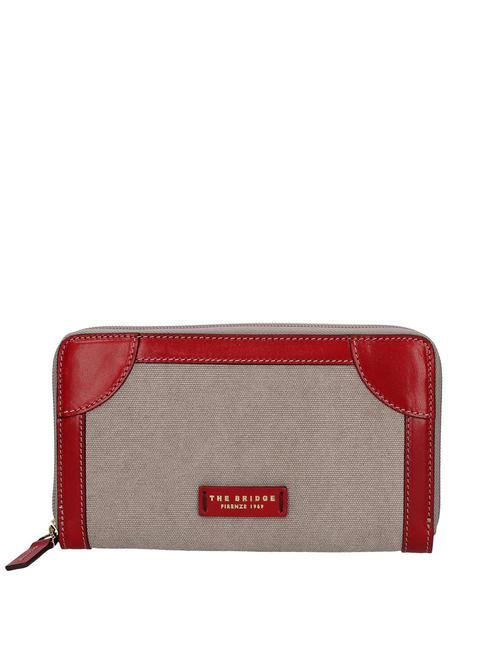 THE BRIDGE AUSTER Compact wallet natural / red currant abb. gold - Women’s Wallets