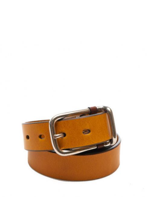 THE BRIDGE PITIGLIANO Leather belt can be shortened mustard - Belts