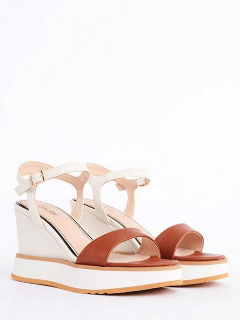 GAUDÌ VICTORIA High wedge sandals tan / ice - Women’s shoes