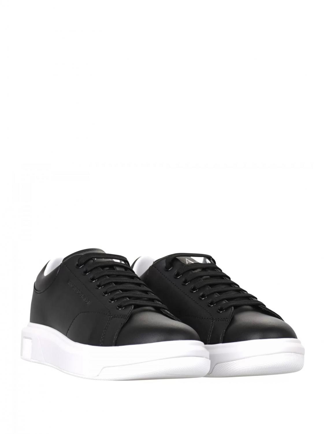 Armani Exchange Action Leather Sneakers Black Black Buy At