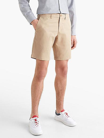 TOMMY HILFIGER BROOKLYN 1985 Stretch cotton shorts Clayed Pebble - Trousers