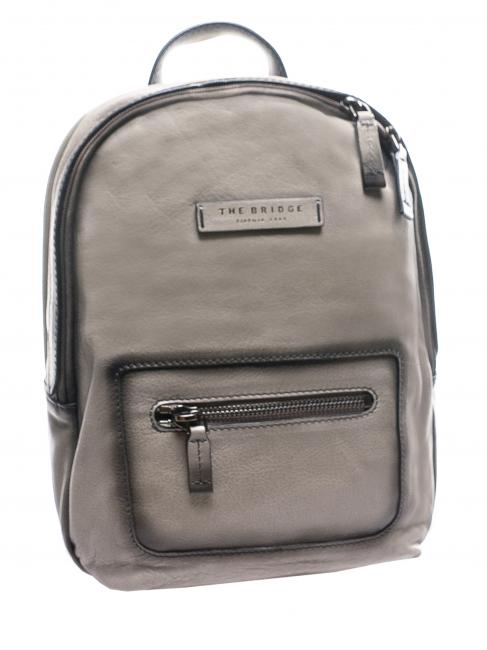 THE BRIDGE FREESTYLE Leather backpack gray / dark ruthenium - Laptop backpacks