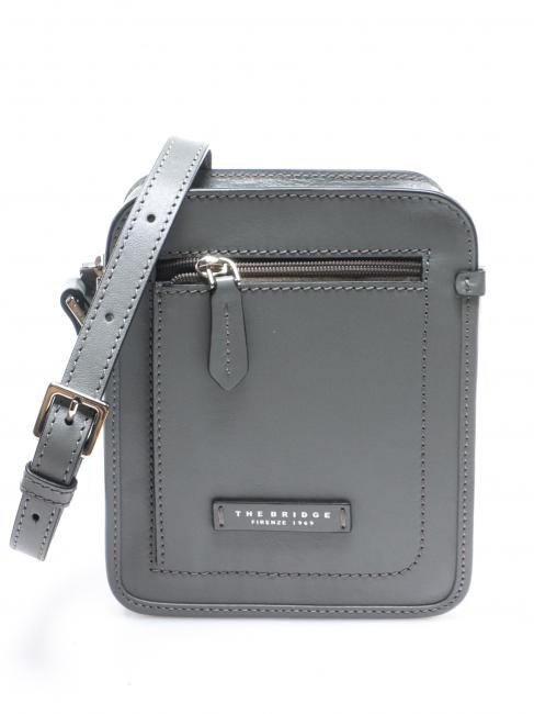 THE BRIDGE MONTECRISTO Leather bag gray abb. nickel - Over-the-shoulder Bags for Men