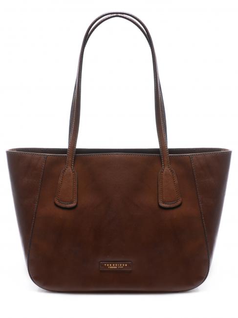 THE BRIDGE MADDALENA Shopping Bag in leather BROWN - Women’s Bags