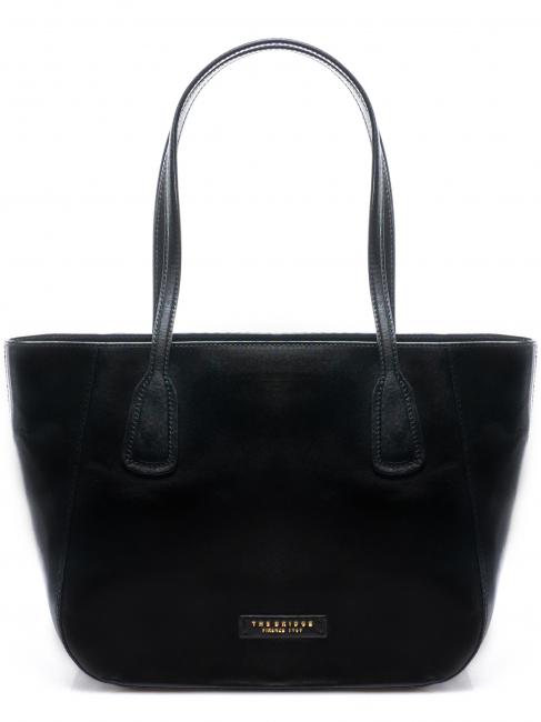 THE BRIDGE MADDALENA Shopping Bag in leather Black Gold - Women’s Bags