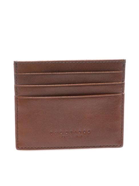 THE BRIDGE LORENZO Leather card holder Brown / Palladium - Men’s Wallets