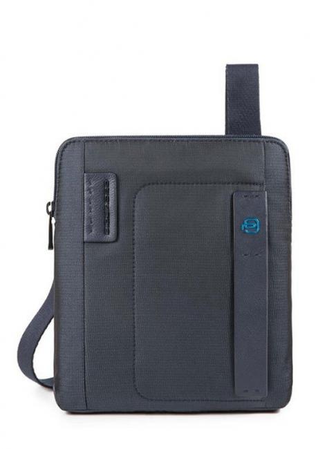 PIQUADRO bag PULSE P16 line, iPad holder BLUE CHEVRON - Over-the-shoulder Bags for Men