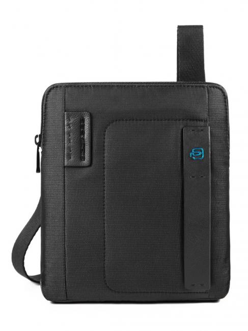 PIQUADRO bag PULSE P16 line, iPad holder CHEVRON / BLACK - Over-the-shoulder Bags for Men