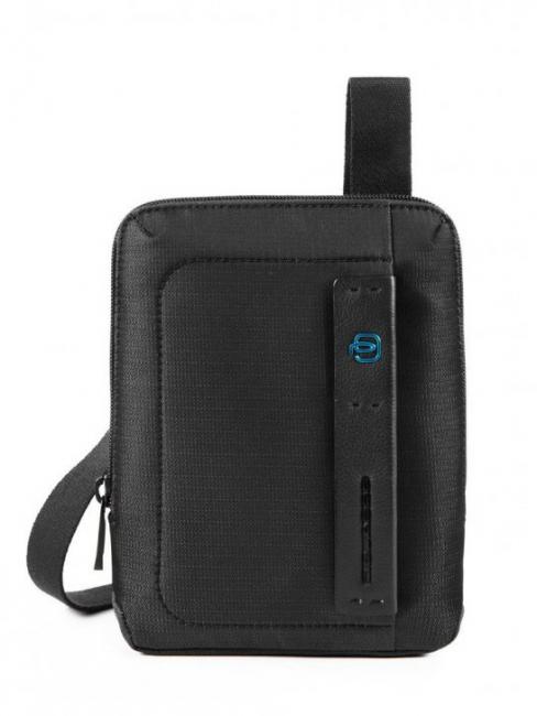 PIQUADRO bag P16 line CHEVRON / BLACK - Over-the-shoulder Bags for Men