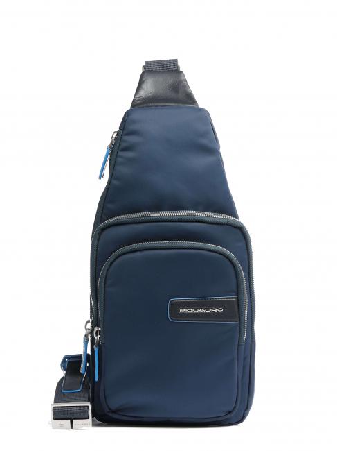 PIQUADRO PQ-RY  One-shoulder backpack, in recycled fabric blue - Laptop backpacks