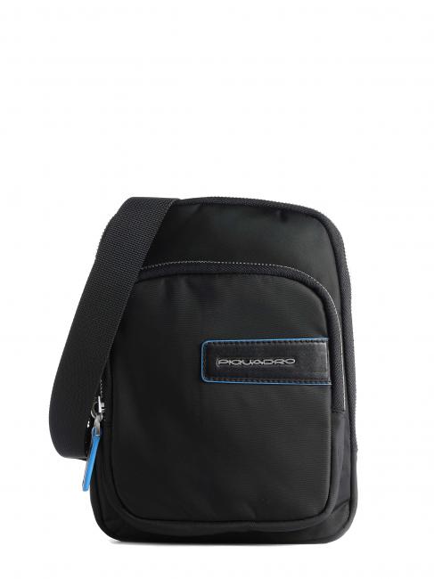 PIQUADRO RYAN IPad bag in recycled fabric Black - Over-the-shoulder Bags for Men