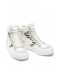TWINSET Sneaker alta in pelle con inserti zebrati  - Women&rsquo;s shoes