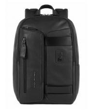 PIQUADRO W103 Leather backpack, 15.6 "pc holder Black - Laptop backpacks - 1