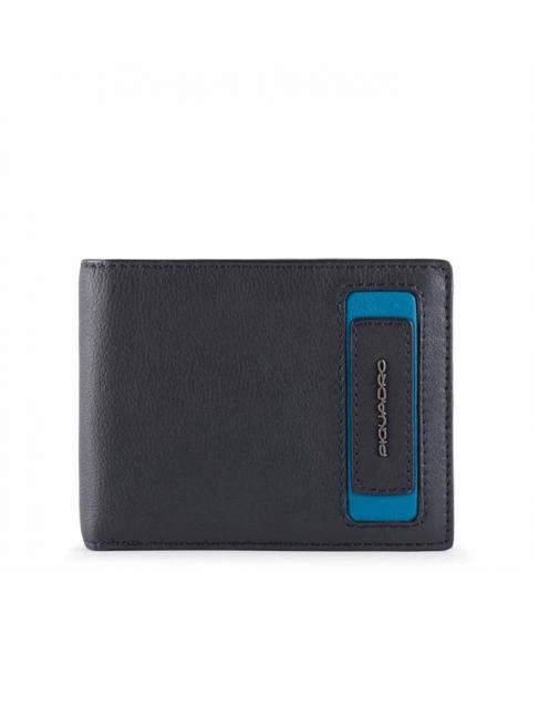 PIQUADRO W103 Leather wallet with coin purse blue - Men’s Wallets