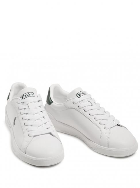 RALPH LAUREN HERITAGE COURT II NAPPA Men's leather sneakers white / college green pp - Men’s shoes