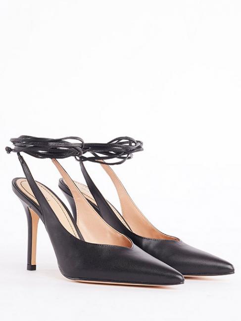 GAUDÌ VANESSA Leather slingback shoe with laces BLACK - Women’s shoes