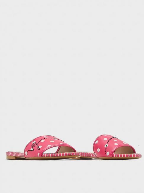 MANILA GRACE Ciabatta flat a pois  fuchsia / white - Women’s shoes