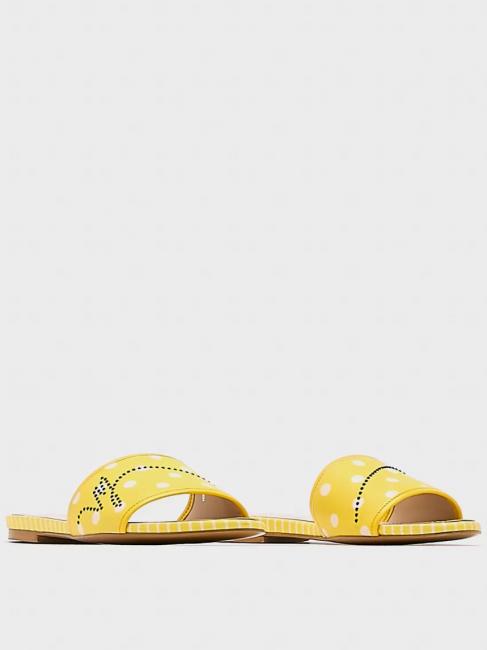 MANILA GRACE Ciabatta flat a pois  yellow / white - Women’s shoes