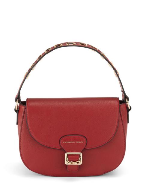 TOSCA BLU LAMPONE Shoulder bag in leather with flap dark red - Women’s Bags