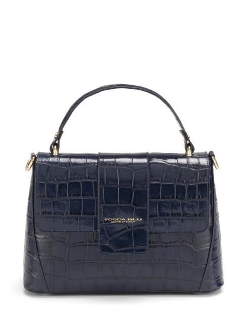 TOSCA BLU TIC-TAC Briefcase bag in crocodile print leather blue - Women’s Bags