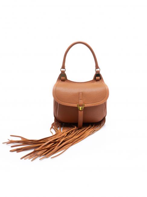 COCCINELLE FAUVE Frange Mini Bag by hand, with shoulder strap hazelnut - Women’s Bags
