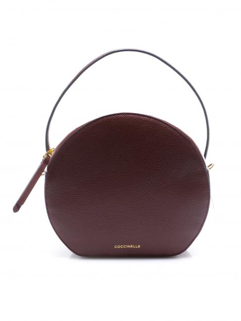 COCCINELLE BORSA MINI Mini handbag, with removable shoulder strap, in leather MARSALA - Women’s Bags