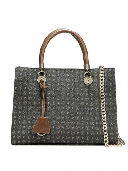 POLLINI Tapiro Handbag; with shoulder strap black brown - Women’s Bags