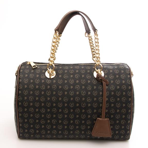 POLLINI Tapiro Handbag; with shoulder strap black brown - Women’s Bags