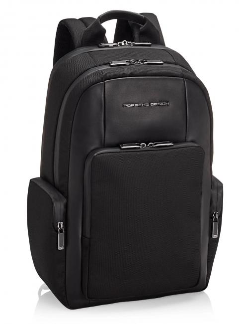 PORSCHE DESIGN ROADSTER Backpack in leather and nylon, 15 "pc holder Black - Laptop backpacks