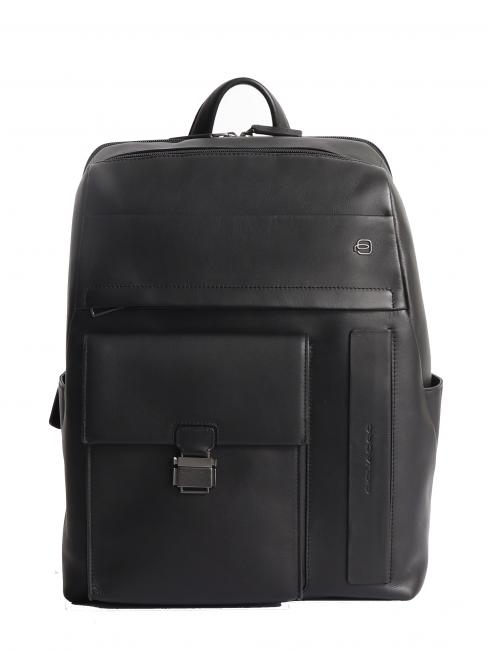 PIQUADRO FALSTAFF Fast-Check 15.6 "laptop backpack, in leather Black - Laptop backpacks