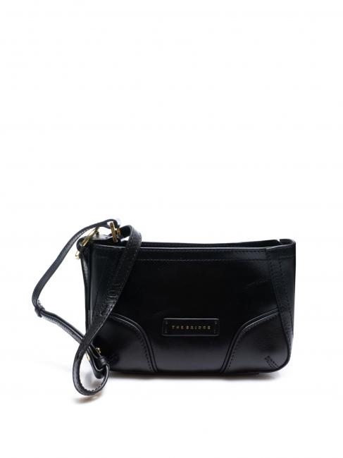 THE BRIDGE MATILDE Mini shoulder bag in leather Black Gold - Women’s Bags