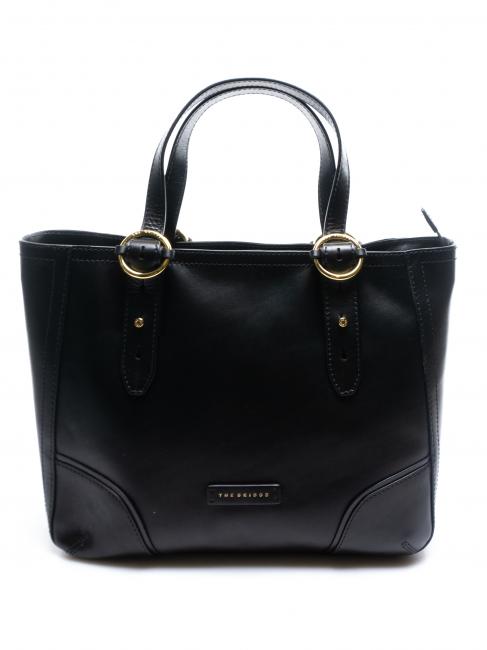 THE BRIDGE MATILDE Leather shopping bag Black Gold - Women’s Bags