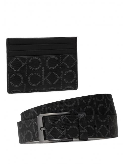 CALVIN KLEIN KIT Regalo Card holder + Belt monogram canvas - Belts