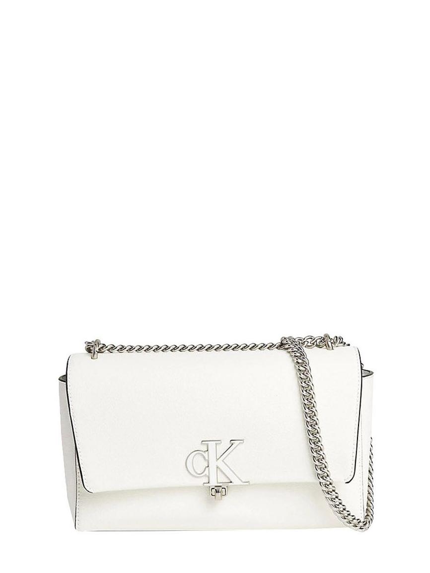 Calvin Klein Minimal Monogram Small Shoulder Bag White - Buy At Outlet  Prices!