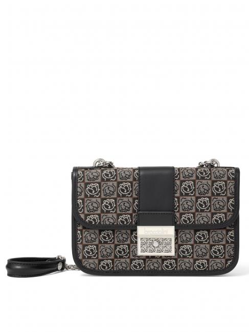 BRACCIALINI MONOGRAM Shoulder mini bag in jacquard fabric BLACK / MULTI - Women’s Bags