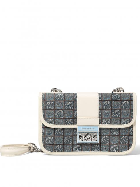 BRACCIALINI MONOGRAM Shoulder mini bag in jacquard fabric avio - Women’s Bags