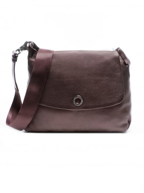 MANDARINA DUCK MELLOW LUX Shoulder bag in textured leather BLACKBERRY SYRUP - Women’s Bags