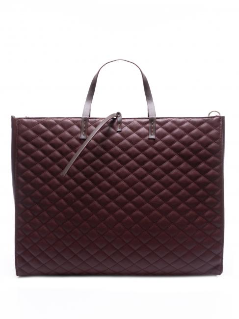 MANILA GRACE FELICIA Quilted maxi bag with shoulder strap burgundy - Women’s Bags